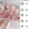 20Pcs Christmas Nail Charms for Nails, Silver Snowflake Nail Rhinestones