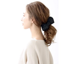 [ヴァンテーヌ] VINGTAINE グログラン リボン バナナクリップ ヘアアクセサリー ヘッドアクセ ヘアクリップ H-555A-BK ブラック