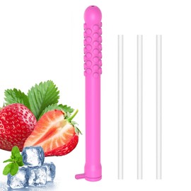 Strawberry Flavored Chewable Sticks with Essential Oil, Oral Focus Tool with 3 Refill Cores & Bubblegum-like Aroma