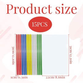 15pcs Clear Report Covers with Binding Bars Slide Grips,Plastic Slide Binders,5 Colors Spine Bars,Multi-Colored Sliding Paper Binder,for Home School Office Document Classification
