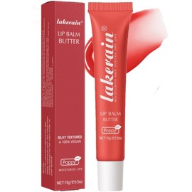 JEMPET Tinted Lip Butter Balm - Tinted Moisture Gel Lip Gloss | Hydrating Glow Tinted Lip Care | Tinted Lip Stain (Poppy, 04)