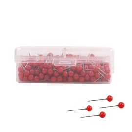 sourcing map Pack of 500 Card Push Pins Round Head Cork Boards Picture Hanging 1/8 Inch for Home Office Red