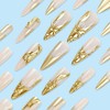 Vopintpy Gold 3D Irregular Pattern Press on Nails Extra Long