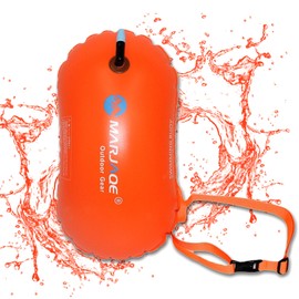 Boya de Natación Bolsa de Rafting Naranja, Agua Abierta Burbujas Flotantes Cinturón de Cintura Ajustable Flotador de Alta Visibilidad para Nadar, Deportes Acuáticos, Playa