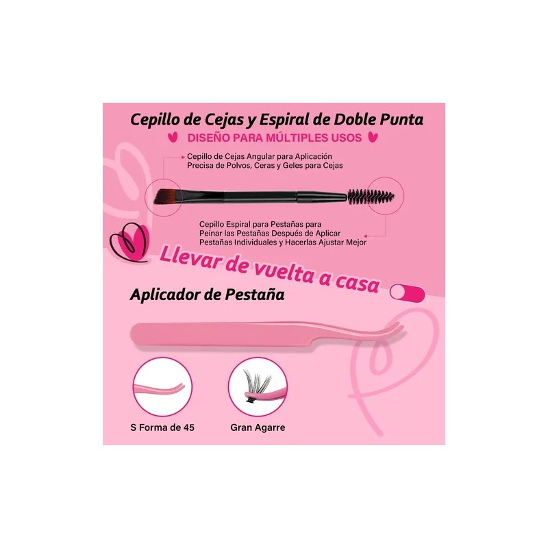 Kit De Extensiones Pestañas Pro 30d 40d 9-16mm 280pcs