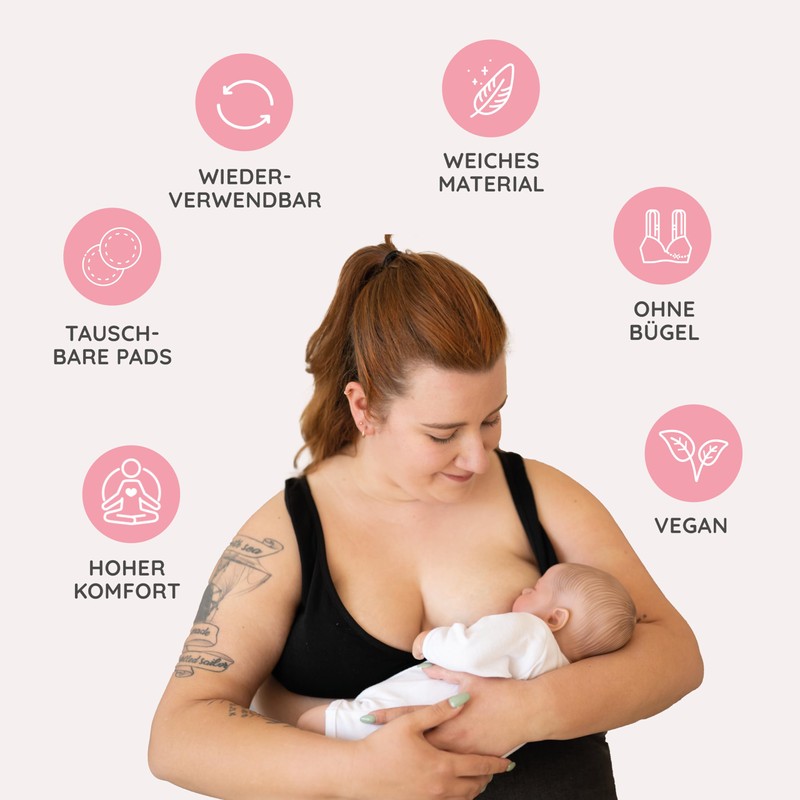 MYLILY Nursing Bra with Reusable and Washable Nursing Pads, Breastfeeding