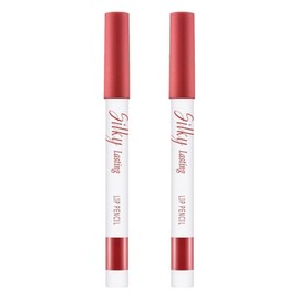 Missha Silky Lasting Lip Pencil 0.25g, Coffee Berry, 2 pcs / 미샤 실키래스팅 립 펜슬 0.25g, 커피베리, 2개