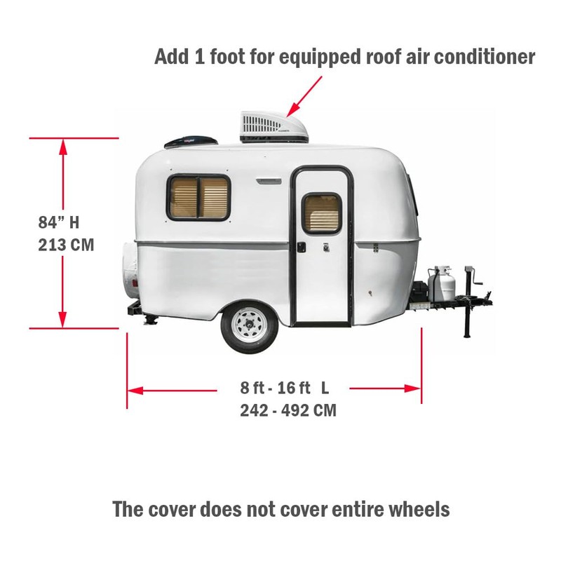 GEARFLAG Fiberglass Travel Trailer Camper Cover Fits 8-10ft - Multi-Layers,