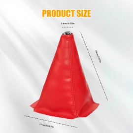 Tecledsn Car Shift Knob Dust Cover, Car Shift Boot, Leather Gear Shift Cover, Universal Car Interior Accessories Shifter Boot Cover for Most Manual/Automatic Vehicles (Red/Leather)