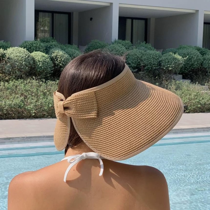 CT COTIM COYIN Women's Straw Sun Visor Hat, UPF 80+,