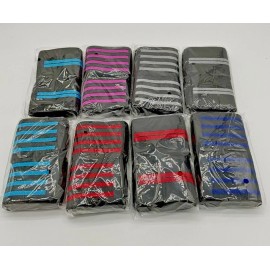 QuatroCorners Wrist Wraps for Weightlifting Adjustable Elastic Straps 8 Different Design 23in. - Gray Double Stripes