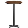 Belnick 24" Round Walnut Laminate Table Top With Base -