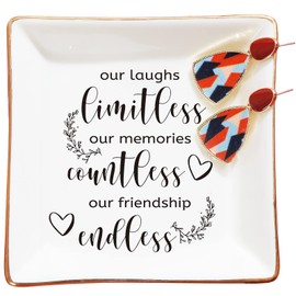 PUDDING CABIN Friend Gifts Women Friendship Jewelry Dish, Gifts for Friends Female Bestie BFF, Unique Gifts for Women Birthday Wedding Coworker Leaving Christmas