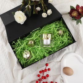 BoxSkivra 4 OZ Green Crinkle Paper Shredded Paper for Gift baskets Filler Paper Shred for Gift Wrapping Crinkle Cut Paper Shred Filler for Easter Basket Grass, Christmas, Birthday, Mother's Day