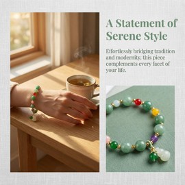 OKKRMGZ Feng Shui Bracelet for Women Chinese Wu Lou Bracelets Jewelry Good Luck Hu Lou Protection Natural Stone Energy Accessories Charm Amulet