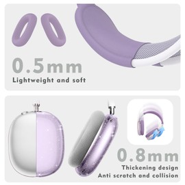 Aiaabq for AirPods Max case Cover,Anti-Scratch Ear Pad Case Cover/Ear Cups Cover/Headband Cover for AirPods Max. Clear Soft TPU and Silicone,Skin Scratch Proof.