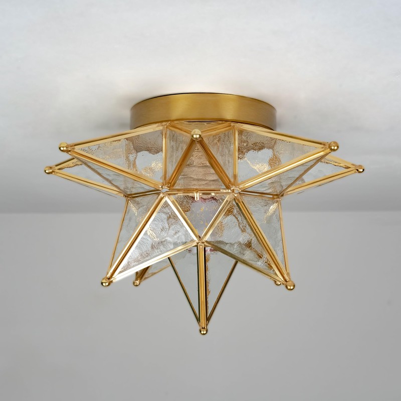 Aeyee Moravian Star Ceiling Light, Moroccan Flush Mount Ceiling Lighting