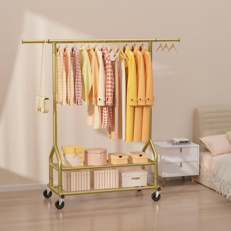 EAGMAK Heavy Duty Clothes Rack Load 556 LBS, Rolling Clothing