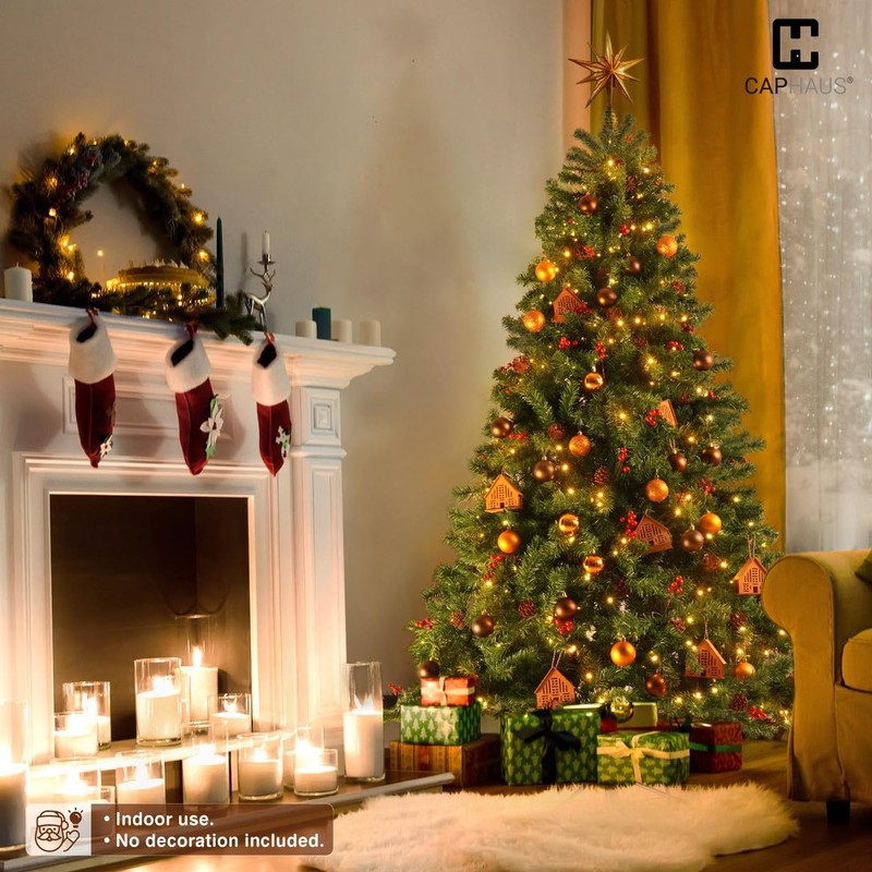 Fencer Wire 7.5 Feet Premium Full Artificial Pre-lit Christmas Tree