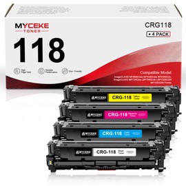 Myceke 118 Toner Cartridge Set: 4 Pack High Yield CRG 118 Cartridges Compatible for Canon 118 Toner Cartridge Work with ImageCLASS MF8580Cdw MF8380Cdw MF8350Cdn MF726Cdw LBP622Cdw MF641Cw Printer