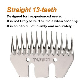 TAKEKIT Sheep Shears Wool Clippers Universal Replacement Blades, Shearing Comb and Cutter Blade Set, Stainless Steel Straight 13-Teeth