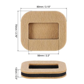 sourcing map 5 Pcs Felt Furniture Coasters Caster Cups, 3.15" x 2.76" Wheel Stoppers Bed Stoppers Furniture Stopper Anti-Sliding Furniture Pads for Sofas Beds Carpet Hardwood Floors, Khaki