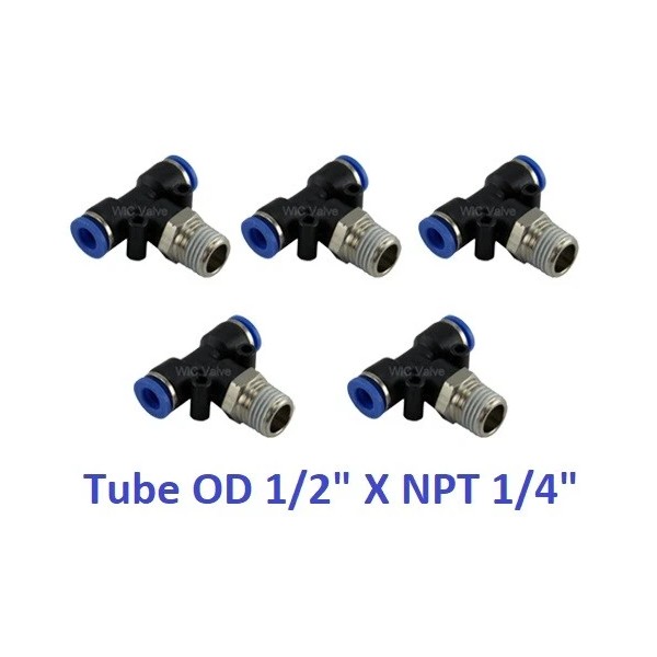 WIC Valve Branch Tee Swivel Connector Tube OD 1/2" X
