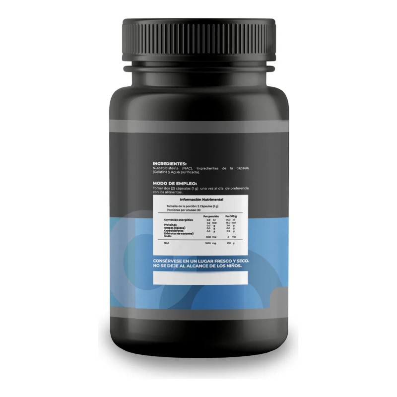 Nac N-acetilcisteína 120 Cápsulas 1000 Mg Por Porción Sabor Sin