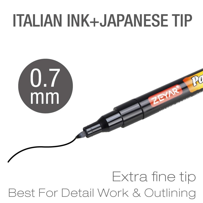 ZEYAR Premium Acrylic Paint Pen, Water Based, Extra Fine Point,