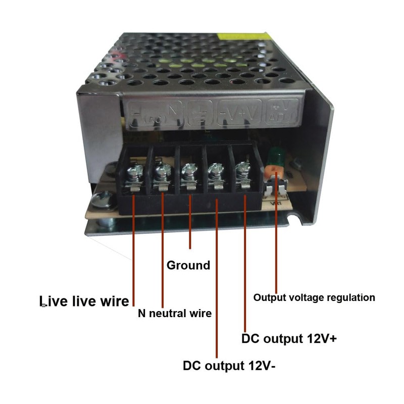 Henxlco AC 110V/220V to DC 5V 5A 25W Universal Regulated