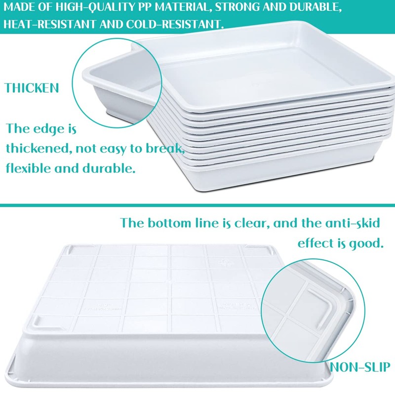 LNQ LUNIQI 10 Pcs 6 Inches Square Plastic Plant Saucer