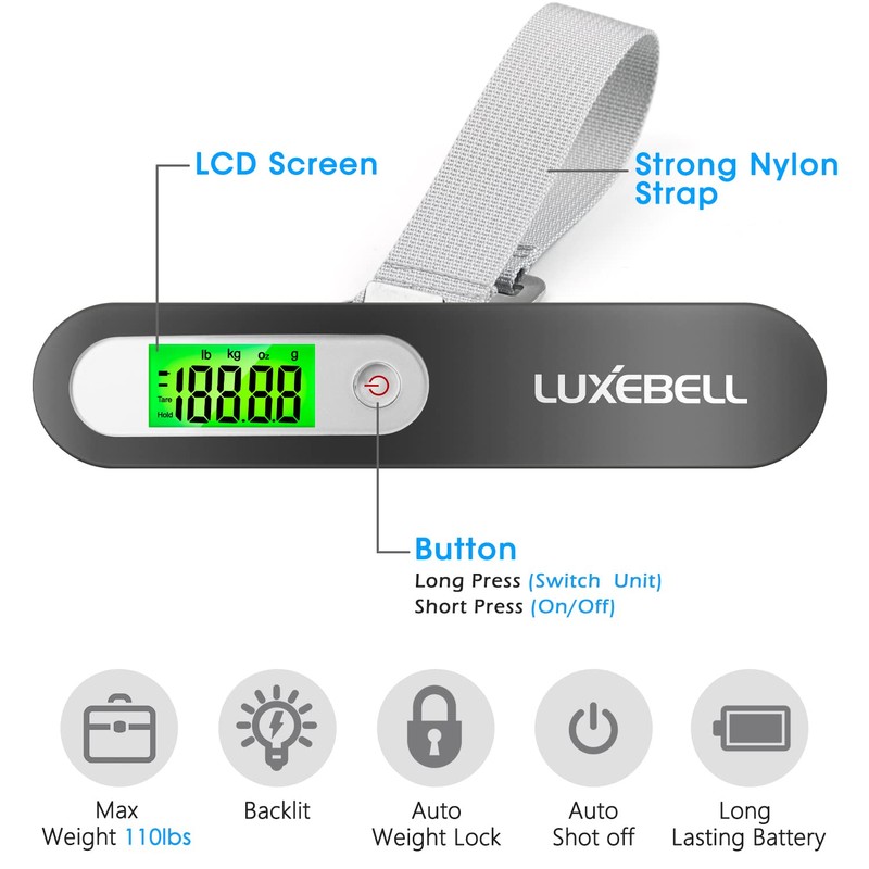 Digital Luggage Scale Gift for Traveler Suitcase Handheld Weight Scale