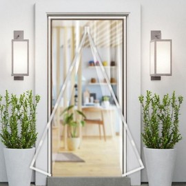 100x210 Magnetic Transparent Windproof Vinyl Door Curtain for Cold Protection Wind Blocker Black
