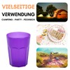 Engelland - 6 x Purple Frosted Plastic Cups 250ml with