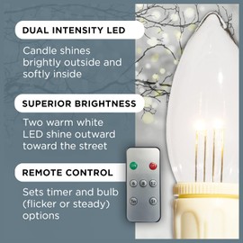 Celestial Lights Set of 4 Battery Operated Window Candles with Remote Control - (Antique Bronze)