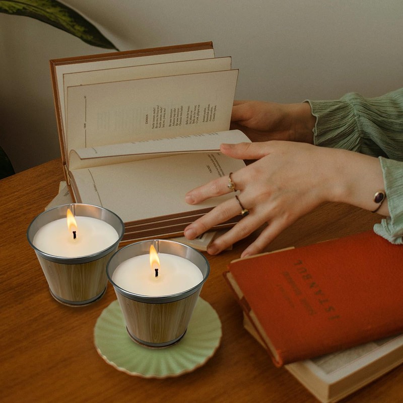 Citronella Candles Set of 2, Lemongrass Candles 7OZ, Outdoor Indoor