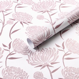 HeloHo Peel and Stick Wallpaper Pink and White Wall Paper Peel and Stick Modern Floral Removable Self Adhesive Wallpapers for Bedroom Bathroom Contact Paper Cabinet Vinyl 78.7"x17.3"