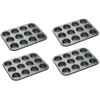Bahob® 4 Pack 12 Hole Non Stick Cupcake Tray Muffin