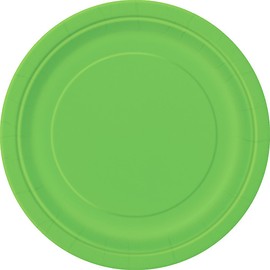 Lime Green Solid Round Paper Dinner Plates - 9" (Pack of 16) - Elegant & Durable Plates for Parties, Weddings & Events