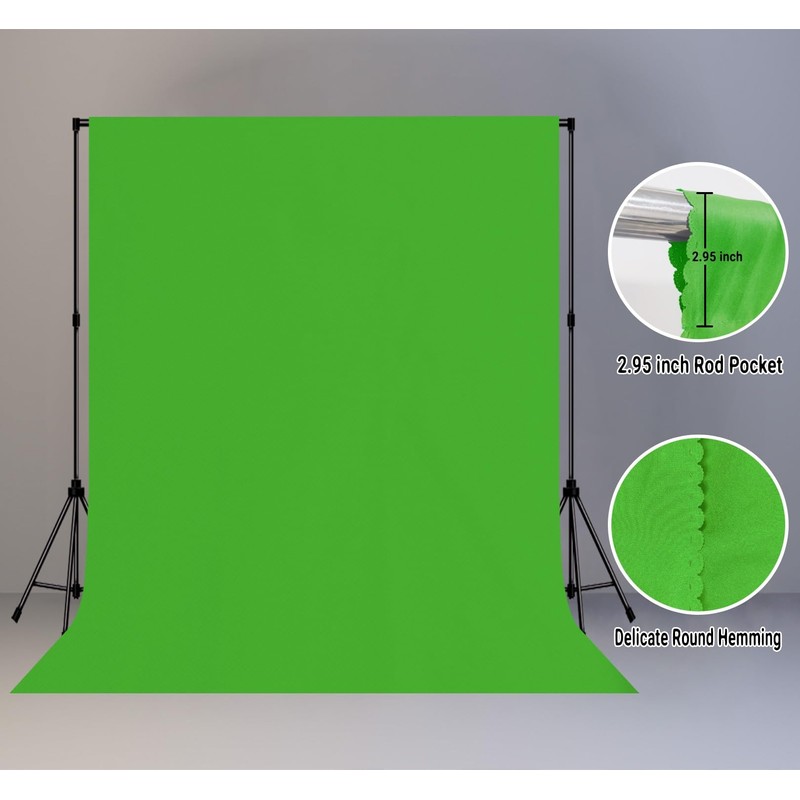 LYLYCTY 8x10FT Green High Density Fabric Screen Backdrop, Solid Color