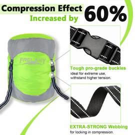 Frelaxy Compression Sack, 40% More Storage! 11L/18L/30L/45L/52L Compression Stuff Sack, Water-Resistant & Ultralight Sleeping Bag Stuff Sack - Space Saving Gear for Camping, Hiking