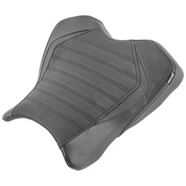 Motorcycle Leather Rider Saddle Solo Front Driver Seat Cushion Pillion Pad Compatible with YZF-R1 YZF-R1M 2015 2016 2017 2018 2019 2020 2021 2022 2023, Black