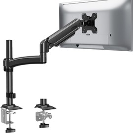 Single Monitor Mount Arm, VESA Desk Mount Stand for 13-32 inch Computer Screen up to 22 lbs, Adjustable Height Tall Monitor Arm with Tilt Swivel Rotation, VESA 75 100mm, Black, Freelift