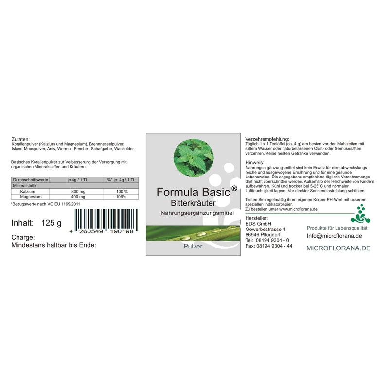 Formula Basic Bitter Herbs - 125 g Powder - Detoxification