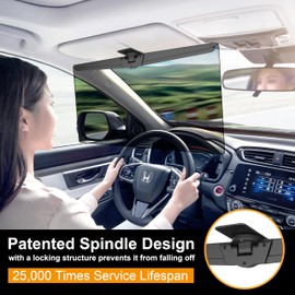 Veharvim Sun Visor Extender for Cars, Polarized Car Visor Extender Sun Blocker UV400, Adjustable Visor Extension, Clip on Sun Visor for Car, Universal, Glare, UV Protector (X-Large(1 Pack))