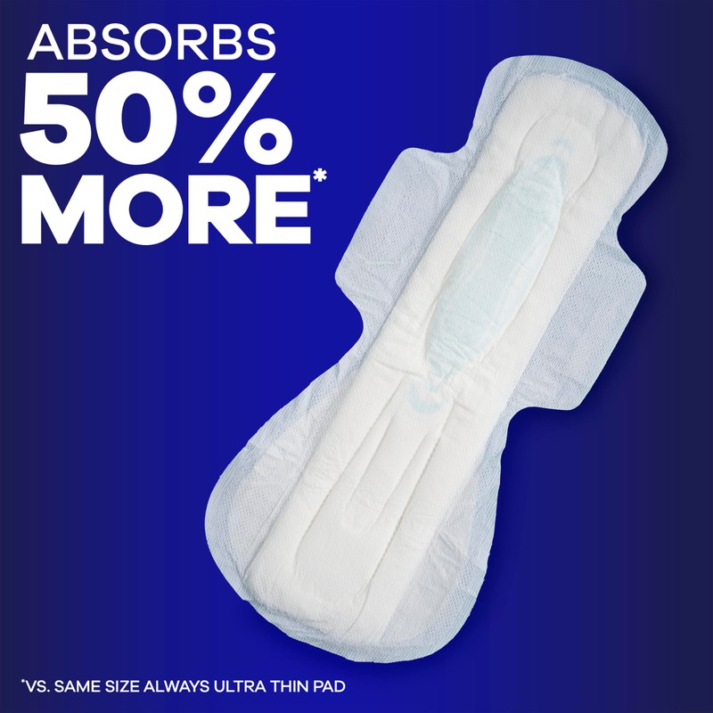 Always Maxi Overnight Pads with Wings for Women, Size 5,