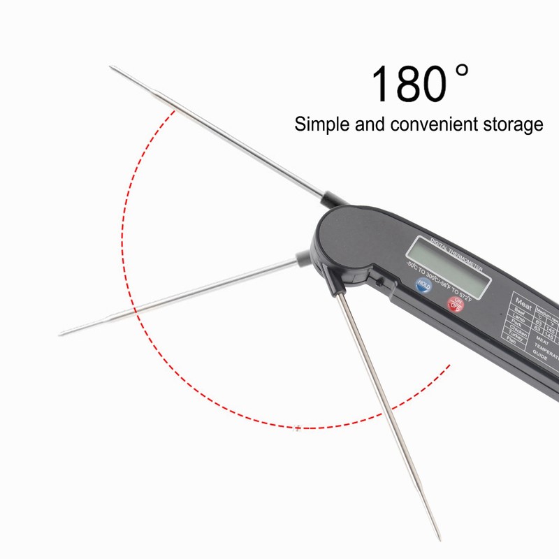 Digital Electronic Food Thermometer Foldable Intelligent Straightaway Read Thermometer for