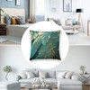 Keebik Feather Glitter Teal and Gold Throw Pillow Cover18x18 Inch