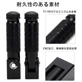 RACEAST M8 Motorcycle Footrest Folding Foot Step Pegs Left and Right Set Universal CNC Anti-Slip Front Foot Pegs Rear Foot Pegs 90 Degree Folding Passenger Pedal Support for Bicycles, Scooters