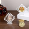 4 Pcs Coin Display Case Stand for Collectors 3D Acrylic